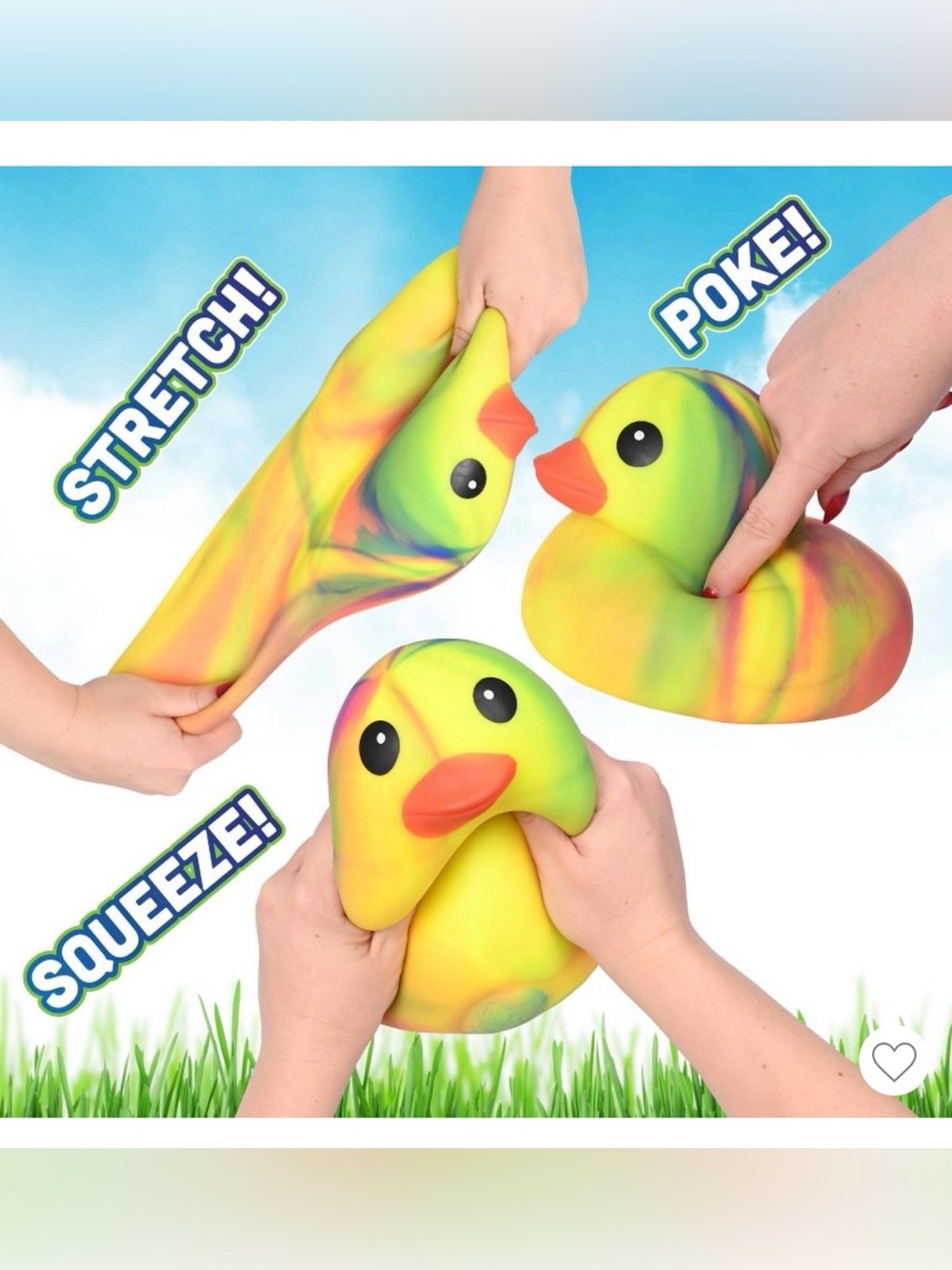 Sunny Days Squeezy Jumbo Tie Dye Squishy Duck Stress Toy Sensory Fidget NWT - Picture 9 of 9